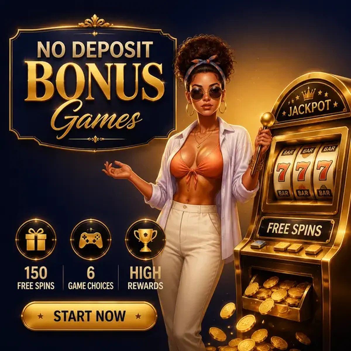 Gerente de Resort puxando alavanca dourada de slot na Gambloria, jogos de bônus sem depósito aguardam